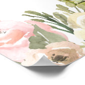 Poster Elégant Blush rose Floral Photo Jardin Mariage (Coin)