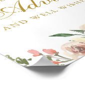 Poster Elégant Blush Rose or Floral Mariage Conseils (Coin)