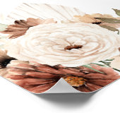 Poster Élégant Boho Beige Pampas Grass Mimosa Bar Signal (Coin)