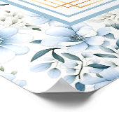 Poster Elégant Boho Dusty Blue Gold Parties scintillant d (Coin)