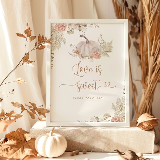 Poster Élégant boho fall L'amour est doux prendre un gâte
