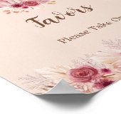 Poster Elegant Boho Fall Pumpkin Favors Please Take One (Coin)