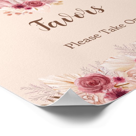 Poster Elegant Boho Fall Pumpkin Favors Please Take One (Coin)