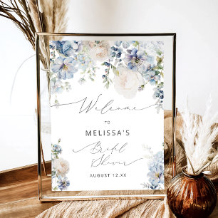 Poster Elegant Boho Fête des mariées Florale Bienvenue