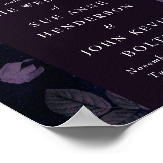 Poster Élégant Boho foncé Rose or Arc  or Mariage (Coin)