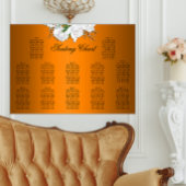 Poster Elégant Boho Orange, Roses Blanches Mariage Siège