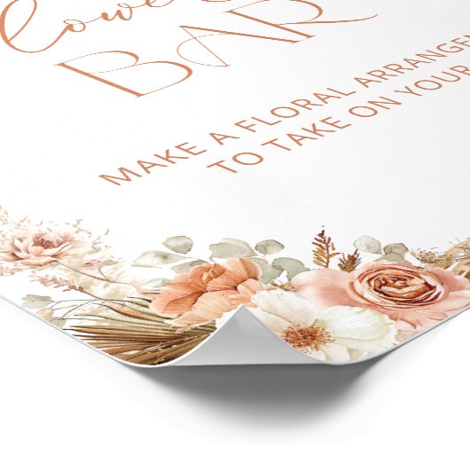Poster Elégant Boho Pampas Grass Bar (Coin)