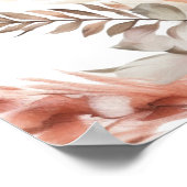 Poster Elégant bohoPampas Baby shower d'herbe signe de bi (Coin)