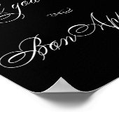 Poster Élégant Bon Appétit Calligraphie Blanche | Recherc (Coin)