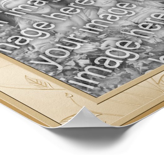 Poster Elegant Bow Love Frame Mariage Photo (Coin)