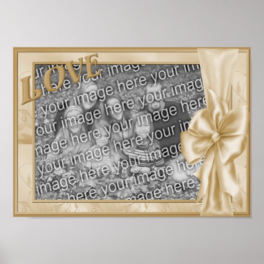 Poster Elegant Bow Love Frame Mariage Photo (Devant)