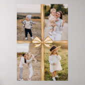 Poster Elegant Bow & Ribbon Present Family Photo Collage (Devant)