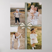 Poster Elegant Bow & Ribbon Present Family Photo Collage (Devant)