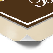 Poster Elégant, Brown, Faux Gold 18ème anniversaire + Nom (Coin)