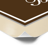 Poster Elégant, Brown, Faux Gold 45ème anniversaire + Nom (Coin)