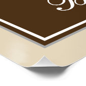 Poster Elégant, Brown, Faux Gold 68ème anniversaire + Nom (Coin)