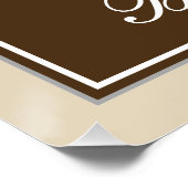 Poster Elégant, Brown, Faux Gold 77ème anniversaire + Nom (Coin)