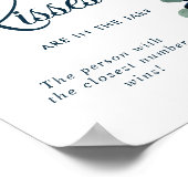 Poster Élégant Burgundy & Bleu Marine Combien de Baisers  (Coin)