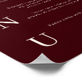 Poster Elegant Burgundy & Ivory Wedding Bar Menu (Coin)