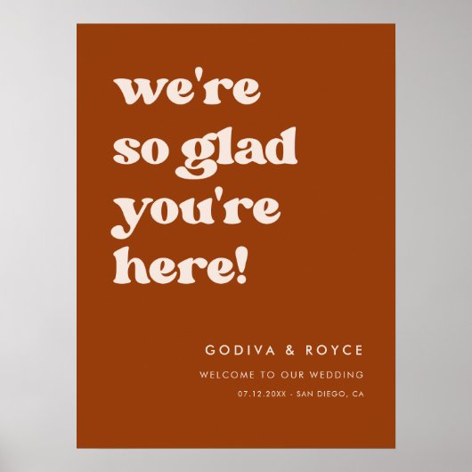 Poster Élégant Burnt Orange Tellement content que vous so (Devant)