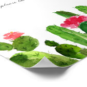 Poster Élégant Cactus Jardin Mariage Faveurs Panneau de t (Coin)