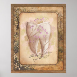 Poster Élégant cadeau dentaire Vintage à l'ancienne