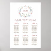 Poster Élégant cadre floral Premier plan Communion (Devant)