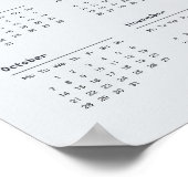 Poster Élégant Calendrier 2024 Moderne noir et blanc (Coin)