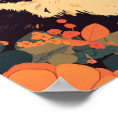 Poster Elégant Calico Chat dans Floral Garden Matte (Coin)