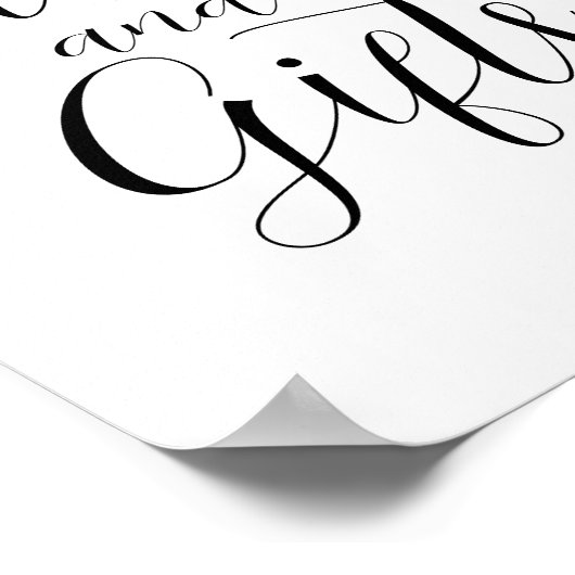 Poster Élégant Calligraphie Cartes & Cadeaux Signal (Coin)