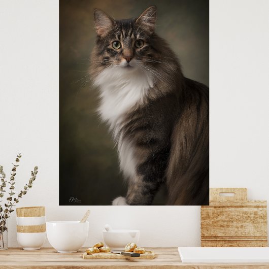 Poster Elegant Cat Studio Portrait (Cuisine)