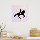 Poster Elégant cavalier de Dressage sur un Arrière - plan (Cuisine)