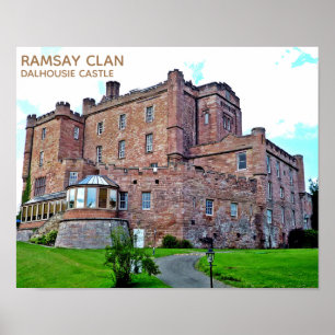 Poster Elégant château de Dalhousie du Clan Ramsay écossa
