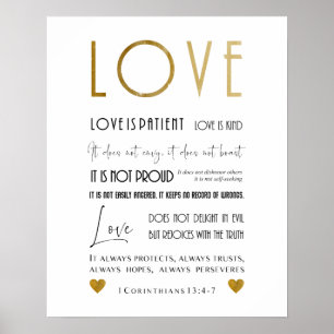 Poster Élégant Chic Christian Love Bible Verse Typographi
