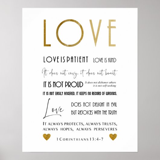 Poster Élégant Chic Christian Love Bible Verse Typographi (Devant)
