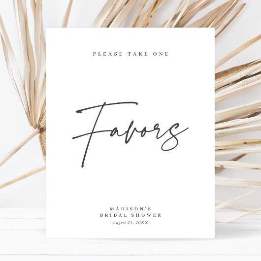 Poster Élégant Chic Panneau de Cadeaux de Mariage Minimal