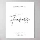 Poster Élégant Chic Panneau de Cadeaux de Mariage Minimal (Devant)