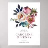 Poster Élégant Chic Romantique Rose Mariage (Devant)