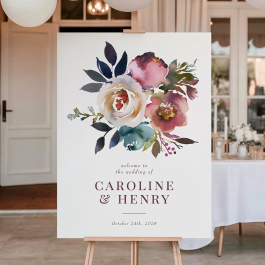 Poster Élégant Chic Romantique Rose Mariage