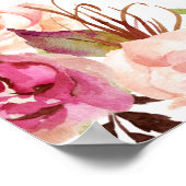 Poster Élégant Chic Rose Pâle Floral Mariage Accessoire d (Coin)