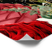 Poster Elegant Christmas Red Flowers Birthday Party (Coin)