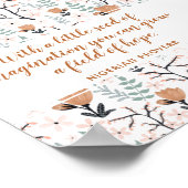 Poster Elégant Citation Peach Hope Floral Inspirational A (Coin)