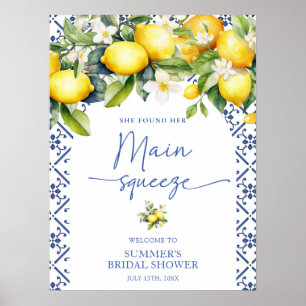Poster Elégant citron Fête des mariées principale Squeeze