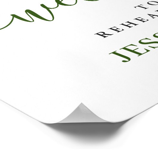 Poster Elégant citrons verdure REHEARSAL DÎNER Bienvenue (Coin)