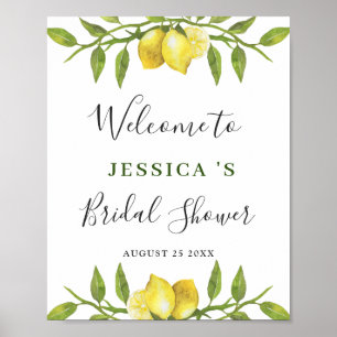 Poster Elégant citrons vert ACCUEILLIR BRIDAL SGHOWOWER