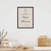 Poster Elegant Classic Black Welcome to Our Wedding Sign (Cuisine)