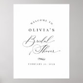 Poster Elegant Classic Calligraphy Bridal Shower Sign (Devant)