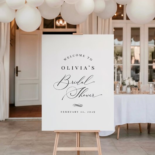 Poster Elegant Classic Calligraphy Bridal Shower Sign