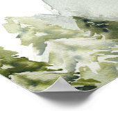 Poster Élégant Classic Green Forest Mountains Mariage (Coin)