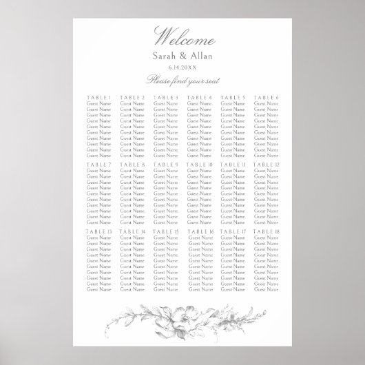 Poster Élégant classique Rococo Floral (Devant)